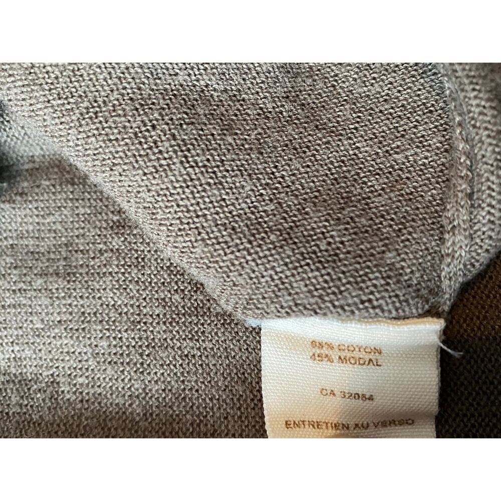 Free People Knit Button Front Babydoll Top Large Taupe Cotton Modal Y2K 2000s - Picture 7 of 7